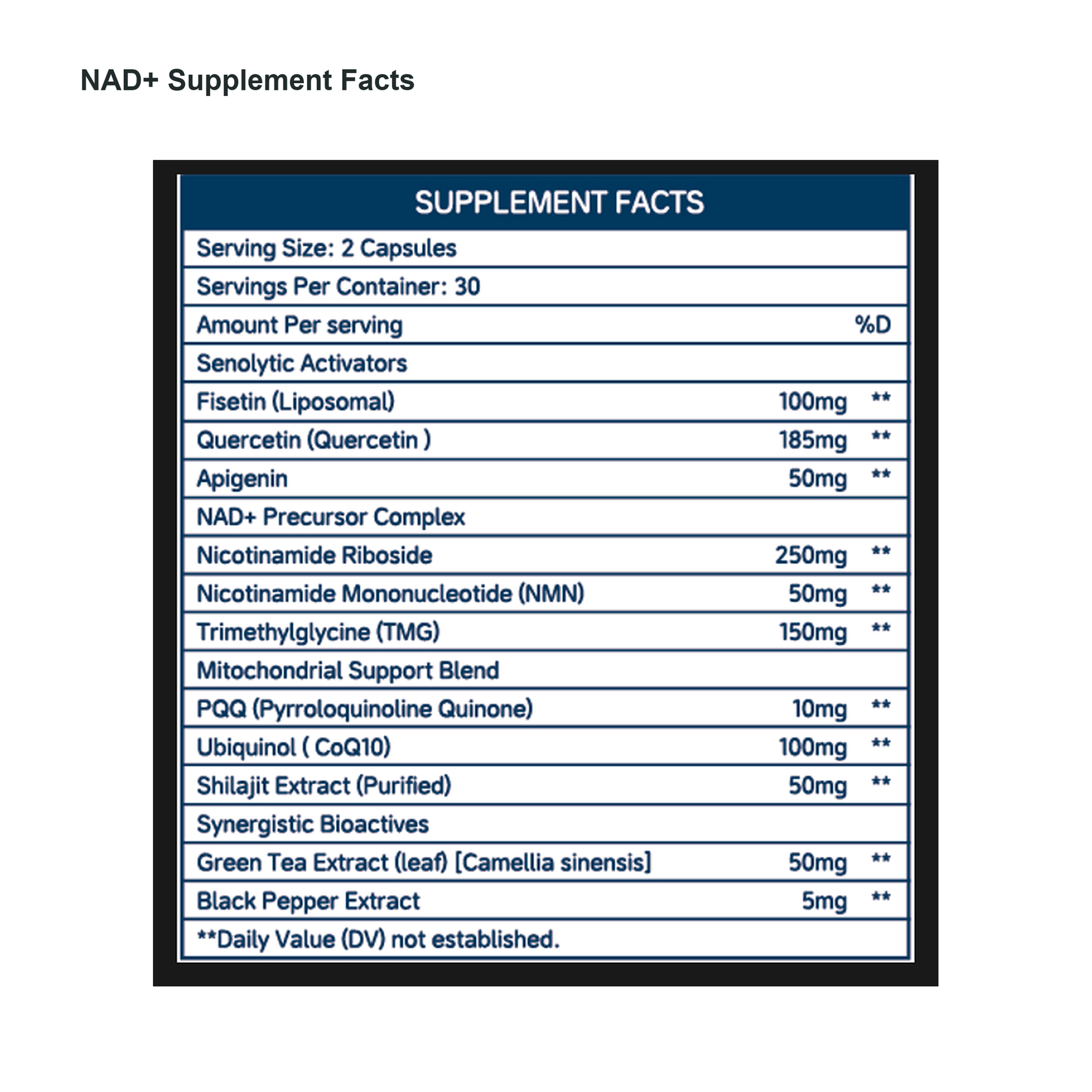NAD+ Longevity Complex