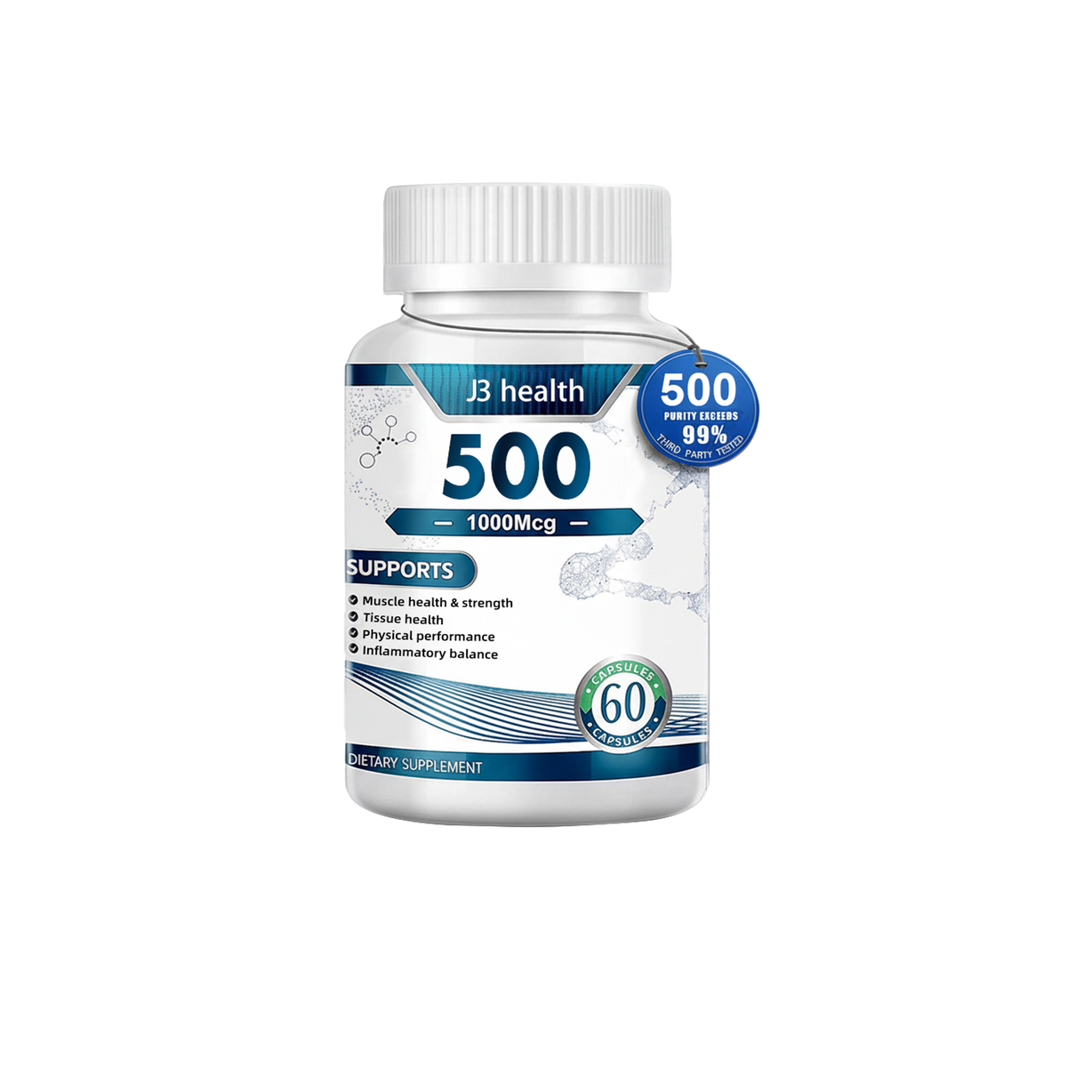 TB-500 Peptide Complex 1500mcg High Potency DR HPMC Capsules | Muscle Recovery & Joint Support | Healthcare/Fitness Formula