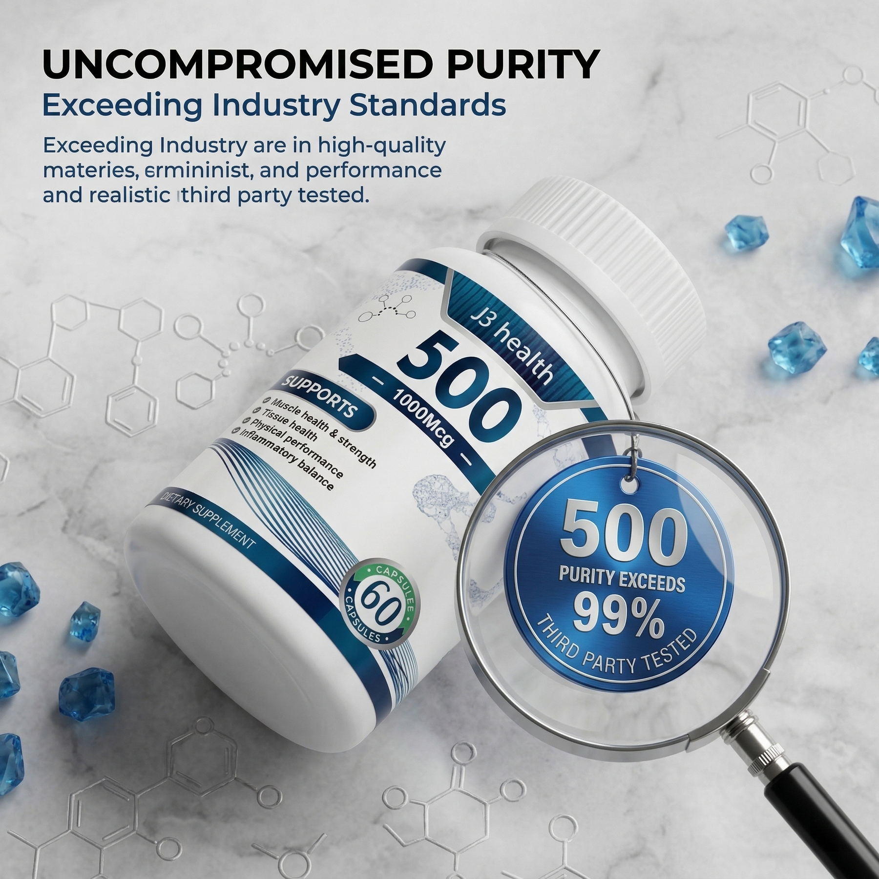 Advanced Peptide Stack: BPC-157 & TB-500 | A 2-Bottle System for Intense Training Recovery & Joint Support | 1000mcg + 1500mcg