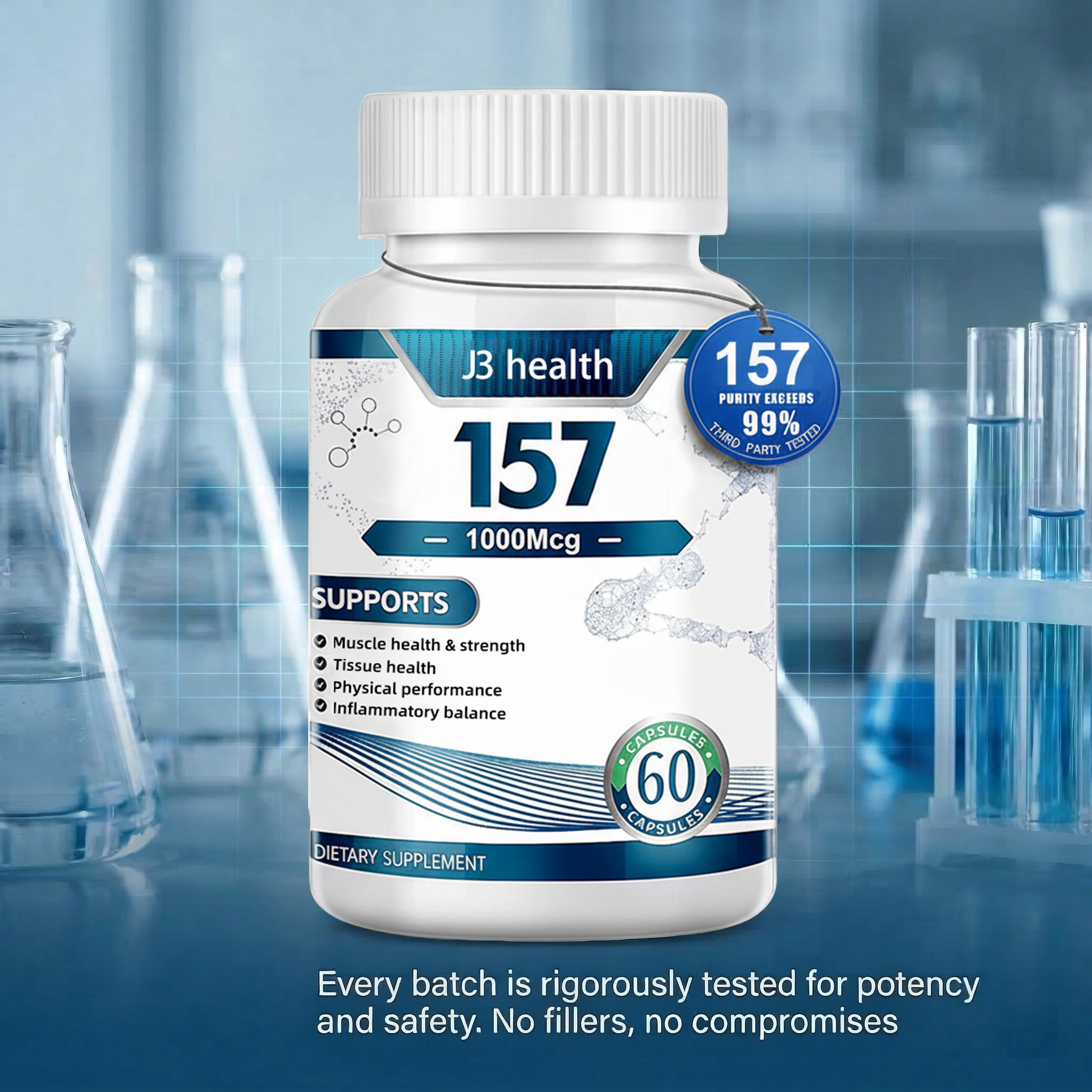 Advanced Peptide Stack: BPC-157 & TB-500 | A 2-Bottle System for Intense Training Recovery & Joint Support | 1000mcg + 1500mcg
