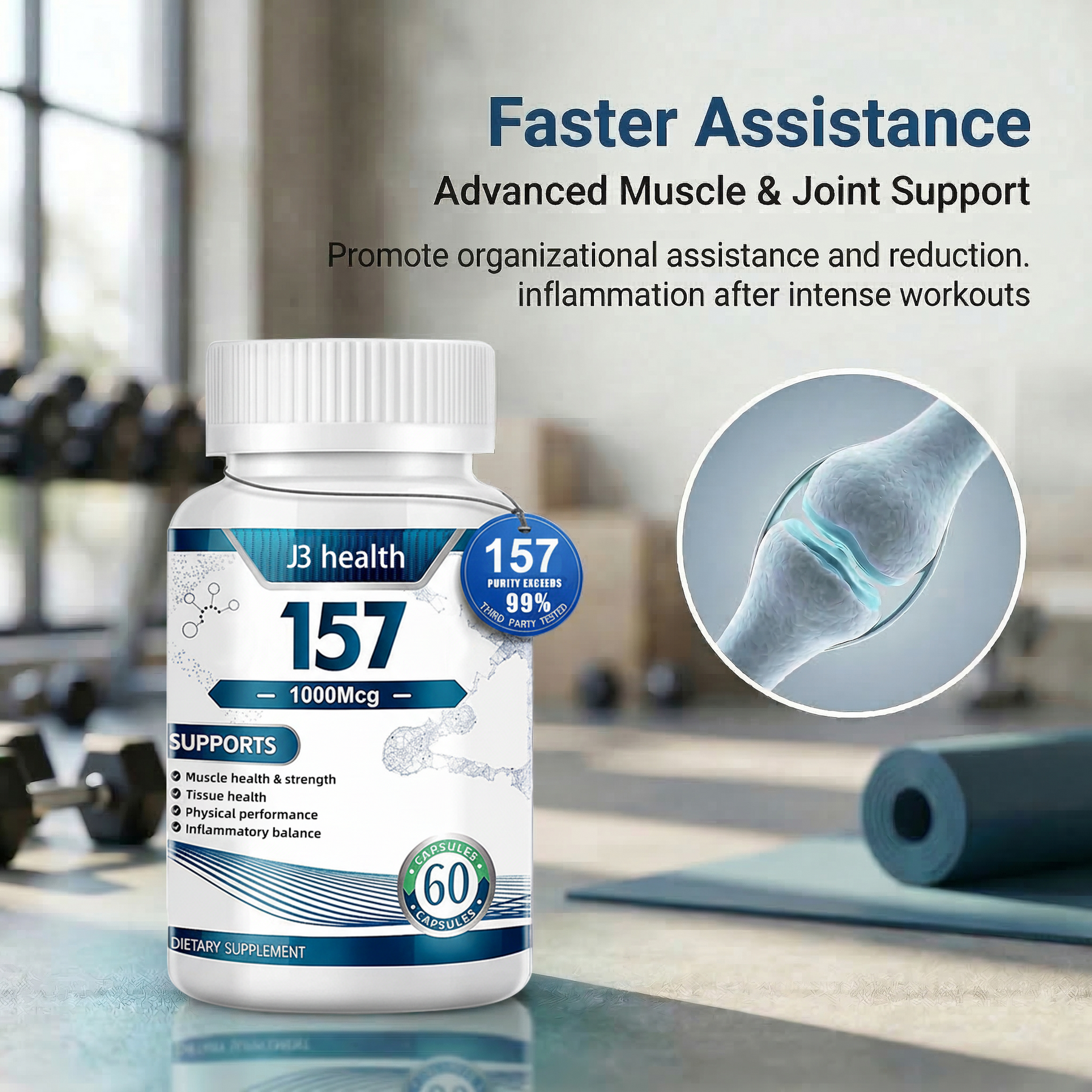 Advanced Peptide Stack: BPC-157 & TB-500 | A 2-Bottle System for Intense Training Recovery & Joint Support | 1000mcg + 1500mcg