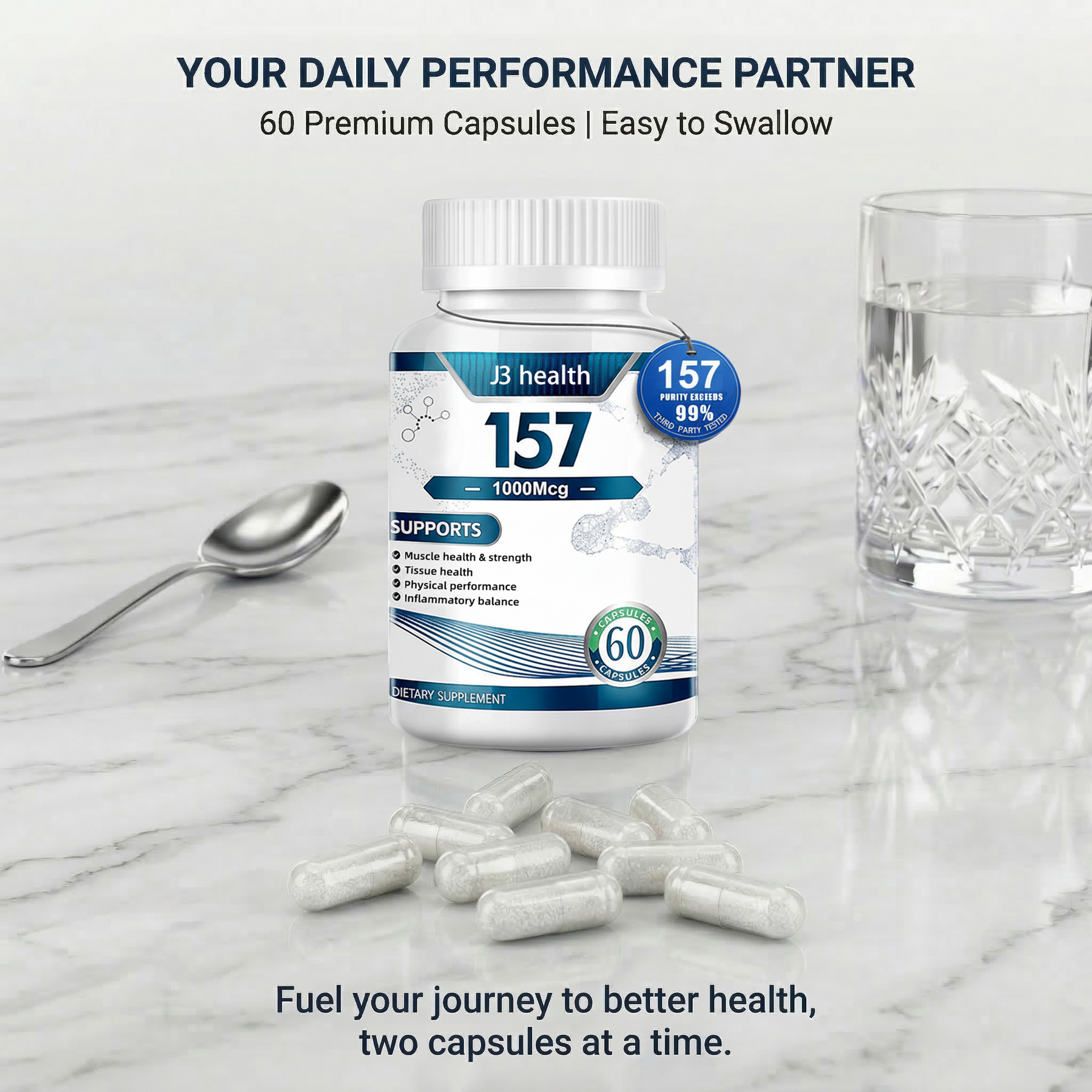 Advanced Peptide Stack: BPC-157 & TB-500 | A 2-Bottle System for Intense Training Recovery & Joint Support | 1000mcg + 1500mcg